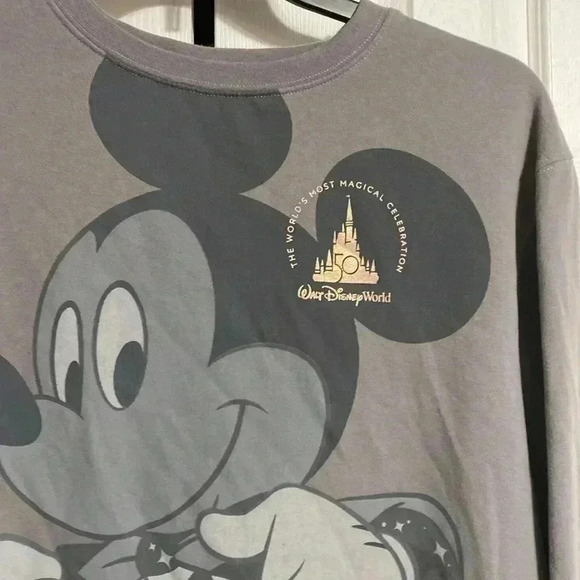 Disney World gray sweatshirt 50th anniversary celebration oversized shirt top - Picture 3 of 8